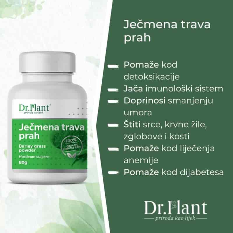 Dr. Plant BIO Ječmena trava u prahu (Hordeum vulgare) 80g - Image 2